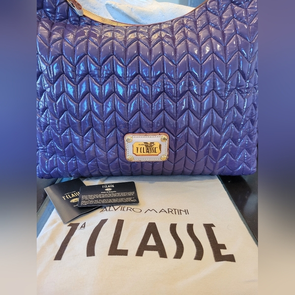 ALVIERO MARTINI 1A Classe Purple Quilted Hobo Bag – Made in Bulgaria – Authentic - Picture 11 of 13